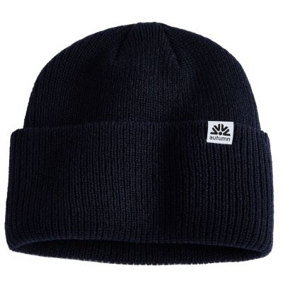 Autumn Simple High Cuff Beanie - Navy