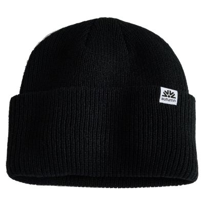 Autumn Simple High Cuff Beanie - Black