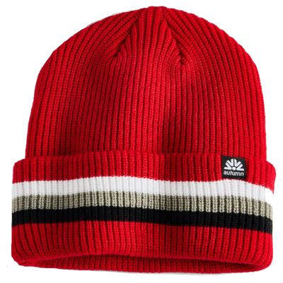 Autumn Simple Cuff Beanie - Red