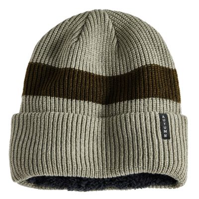 Autumn Band Fleece Lined Beanie - Stone Grey