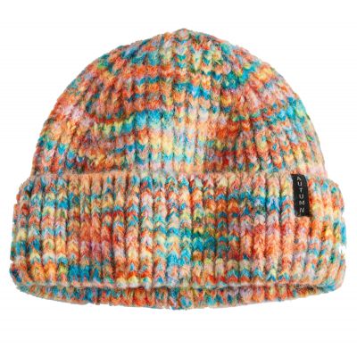 Autumn Wool Marble Knit Beanie - Orange