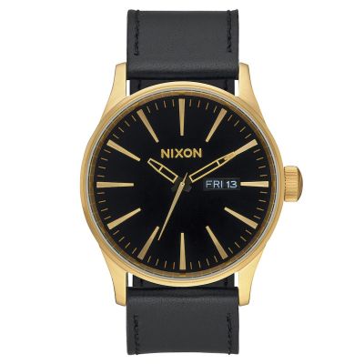 Nixon Sentry Leather - Gold/Black