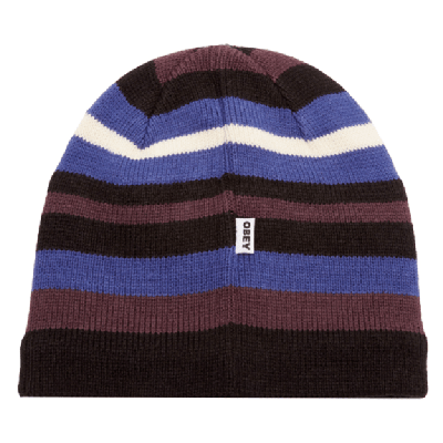 Obey Stripe Knit Beanie - Black Multi