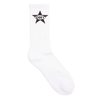 Obey Star Socks - White