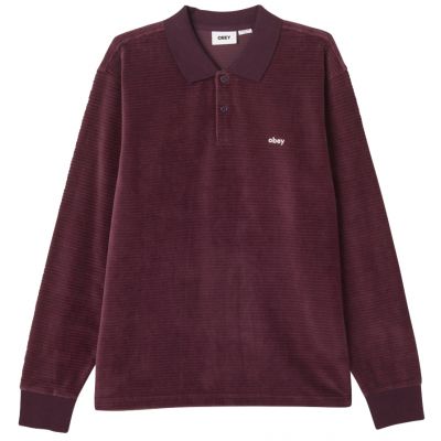 Obey Loop Velour Polo Long Sleeve