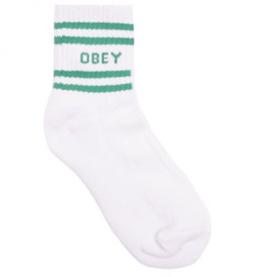 Obey Wms Coop Socks - White/First Tee Green