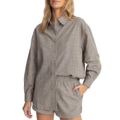 Rhythm Wms Sandy Check Oversized Shirt