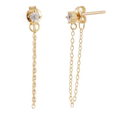 Twenty Compass Chain Studs - Vermeil