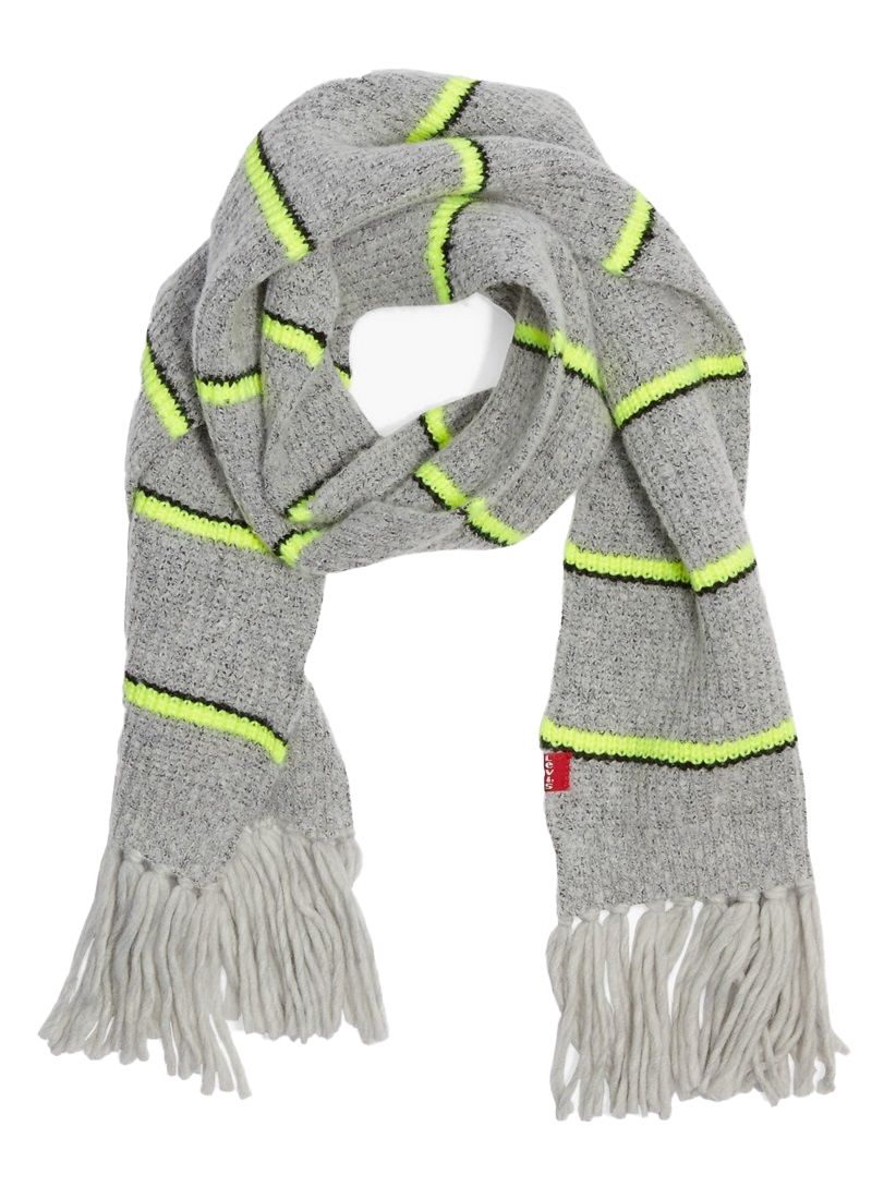 Levi's Wms Neon Striped Scarf - Light Grey