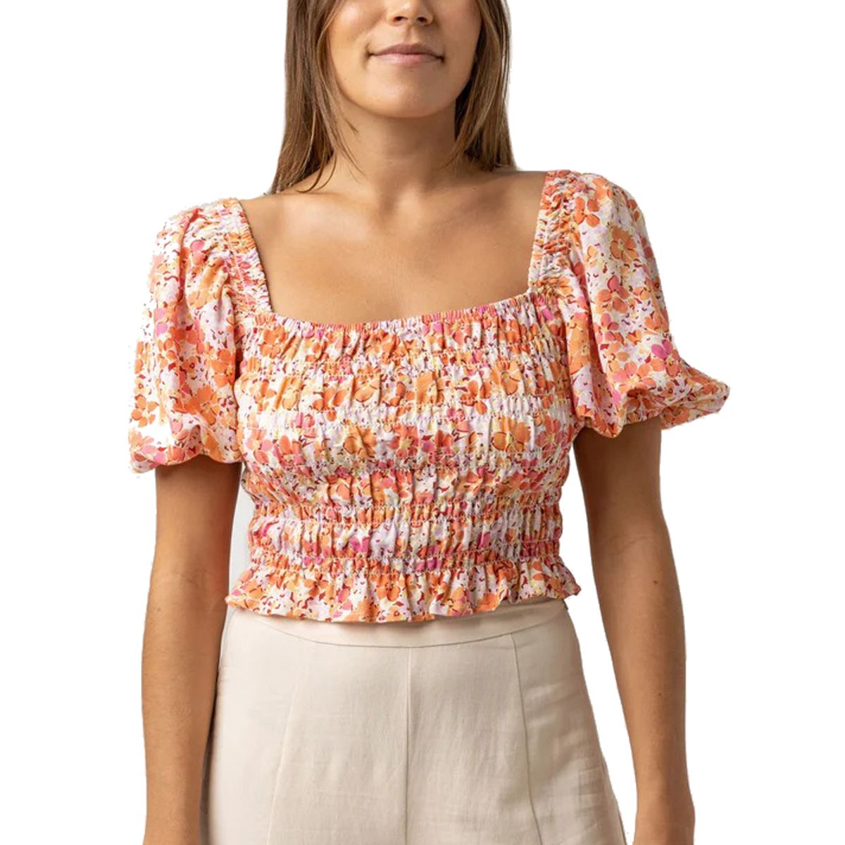 RHYTHM, 0723SW-BT20, zadie floral smocked underwire top