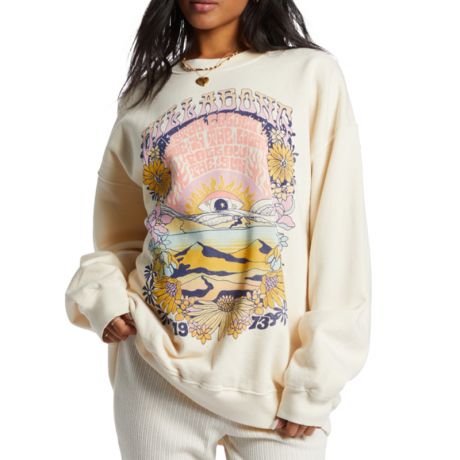 Billabong Wms Ride In Oversized Crewneck Sweatshirt