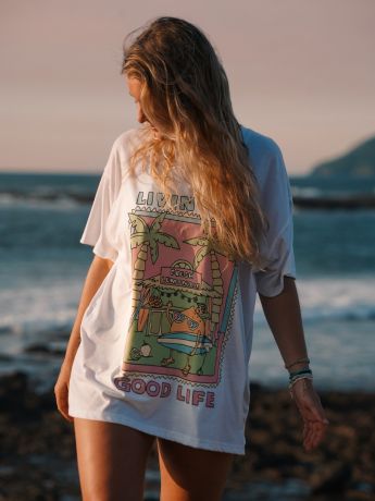 Notice The Reckless Surfing Citrus Oversized Tee