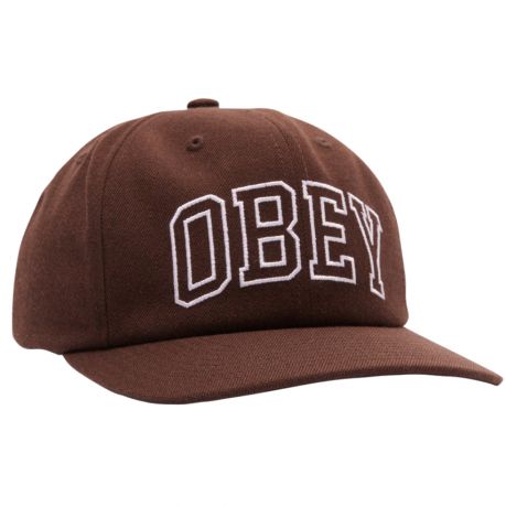 Obey Academy 6 Panel Classic Snapback - Chocolate Multi