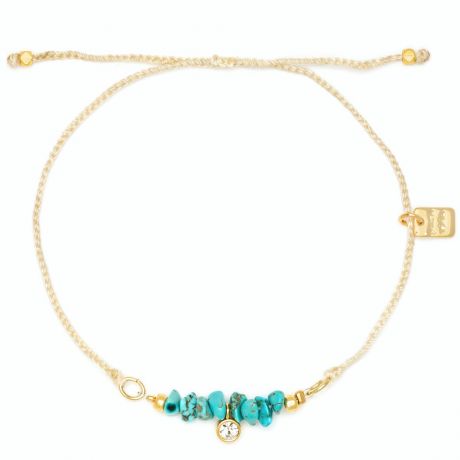 Pura Vida Turquoise Bead Charm Dainty Bracelet 