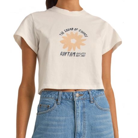 Rhythm Wms Daisy Crop Crew Tee