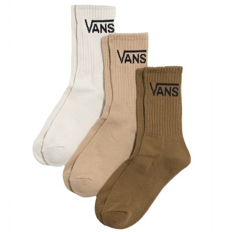 Vans Wms Classic Crew 3-Pack Socks [6.5-10] - Turtledove